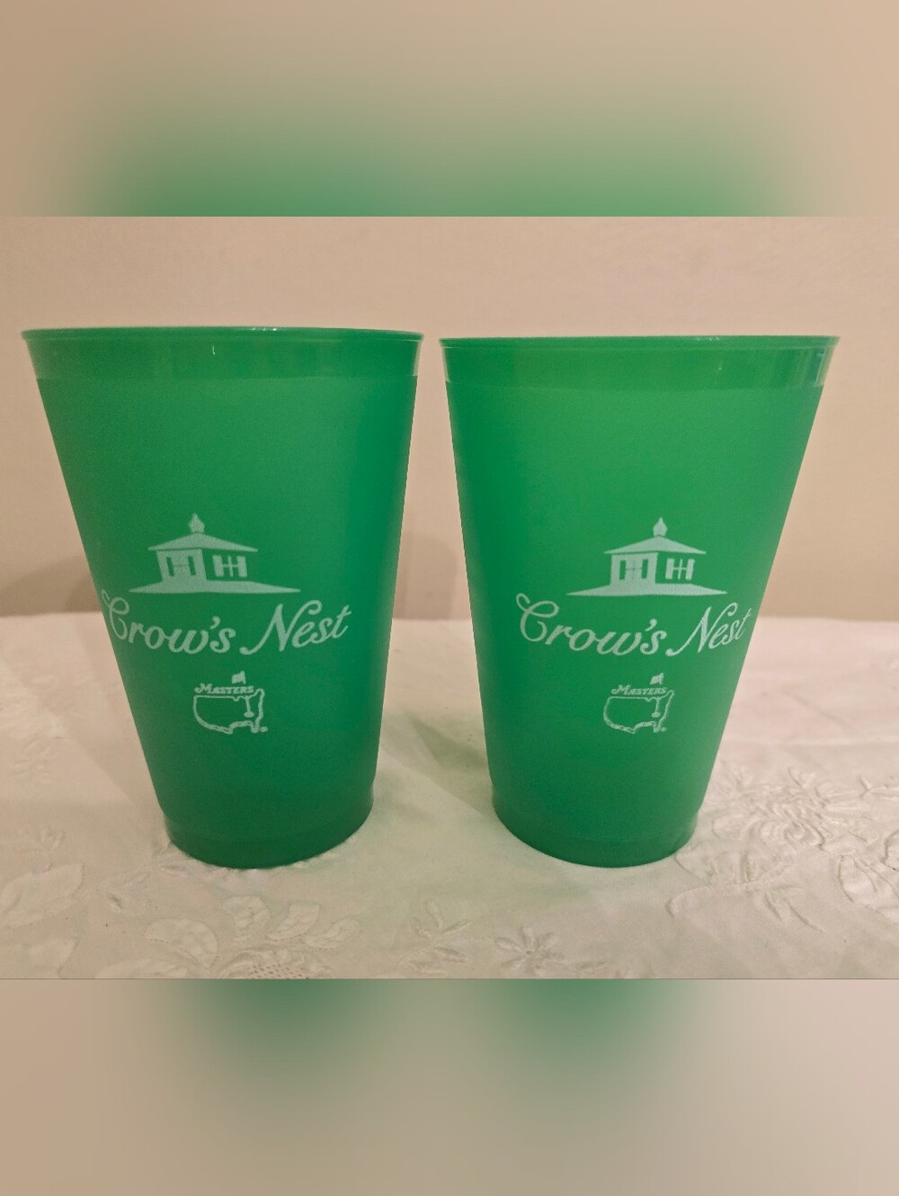 Pair Of Green Masters "Crows Nest" Plastic Cups